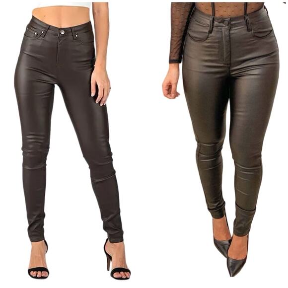 #39 EXPRESS SKINNY COATED SUPER HIGH RISE SZ 6 - Picture 3 of 15